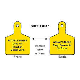 Yellow POTABLE WATER Used For Irrigation Do Not Drink Thermoplastic ...