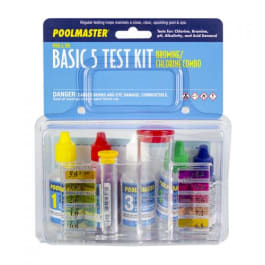 Poolmaster Basic 5-Way Test Kit for Alkalinity/Bromine/Chlorine/pH/Acid ...