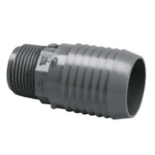Gray PVC Adapter 1 in. x 11/2 in. Reducing MPT x Insert 1436133