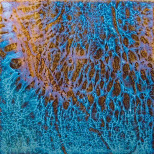 Osprey Reef Coral Sea Porcelain Tile, Blue/Brown, 6