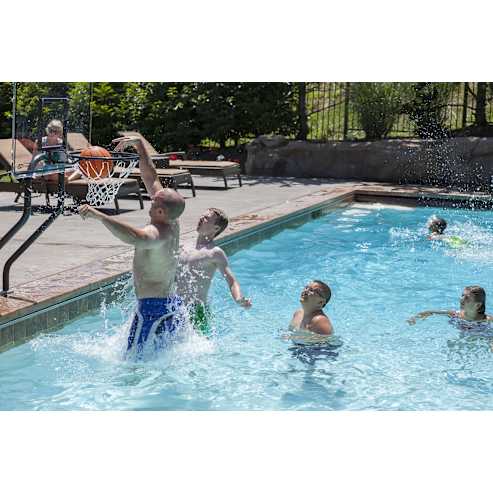 swim and dunk basketball hoop