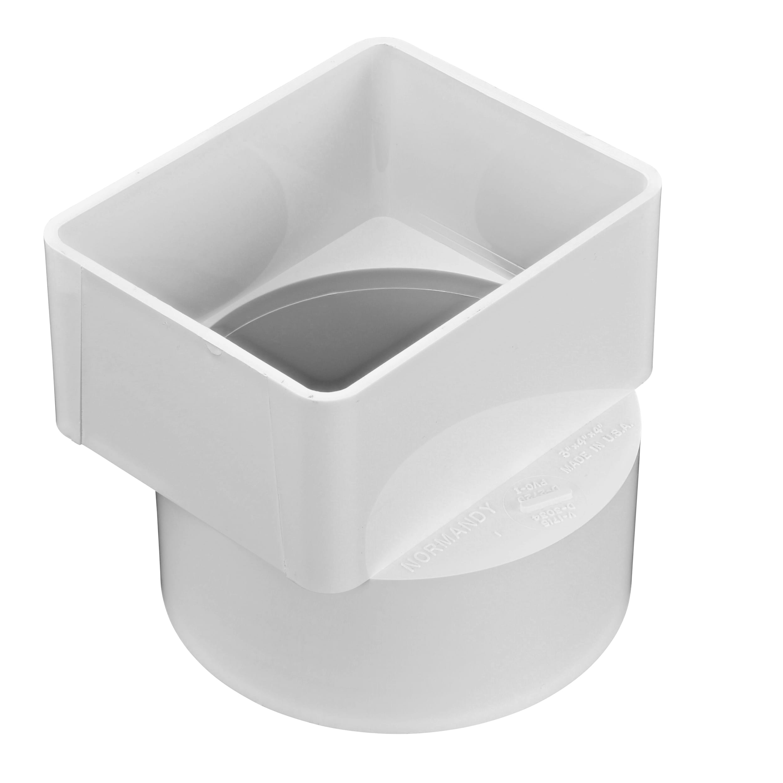 NDS Downspout Adapter, Hub White PVC Offset Solvent Weld - product image
