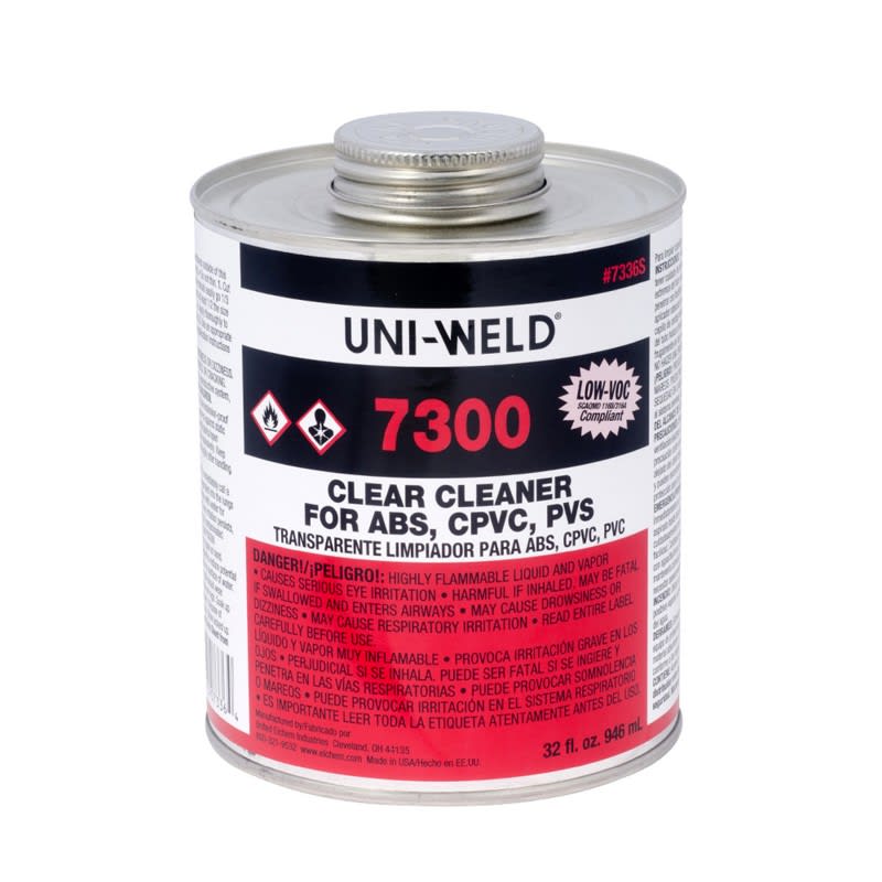 Oatey 7300 Series Uni-Weld All Purpose Clear Cleaner 1 Qt - product image
