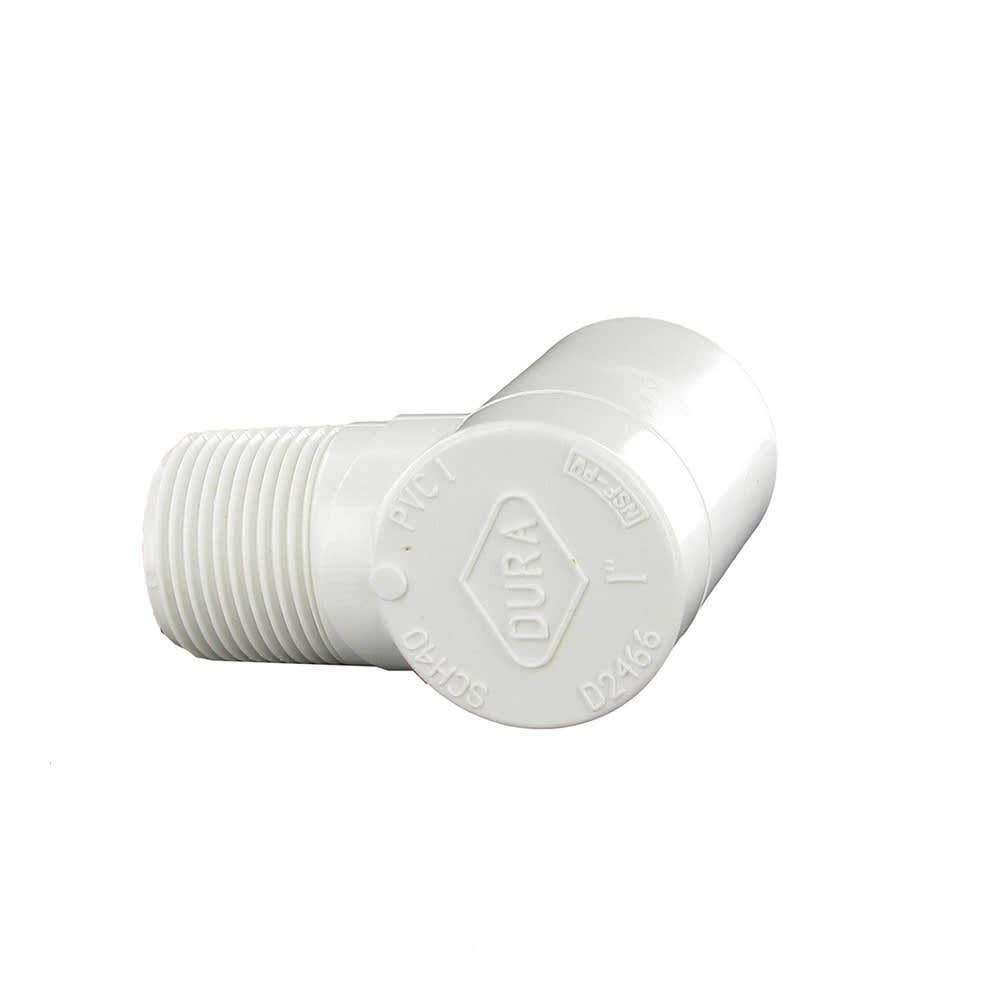 Street Elbow, 1" MPT x Slip White PVC Schedule 40 90 Degree | 410-010BC - product image