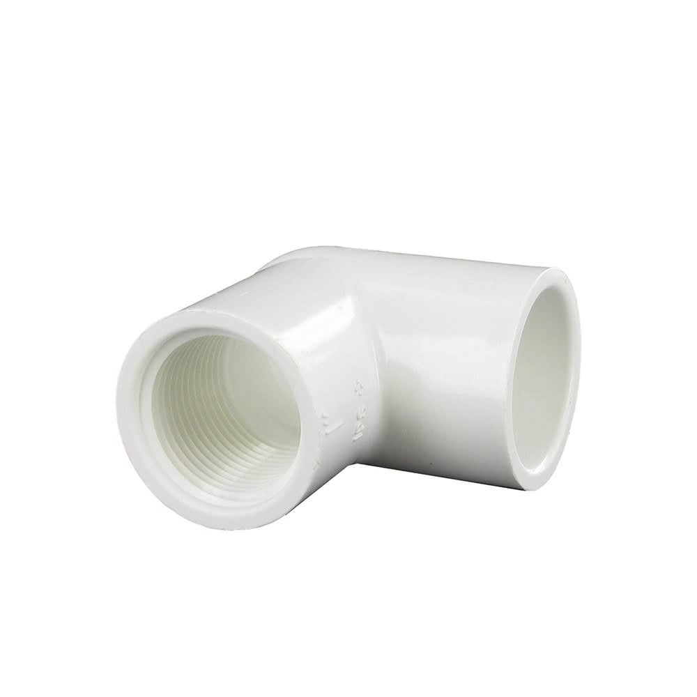 Elbow, Slip x FPT White PVC Schedule 40 90°