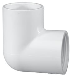 Elbow, Slip x FPT White PVC Schedule 40 90°