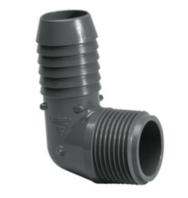 1-1/2in 90 Elbow PVC Insert x MPT  1413-015