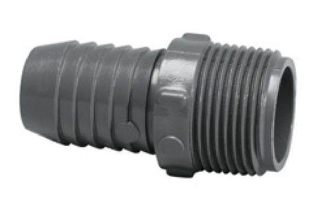 Lasco Insert Adapter, Insert x MNPT Gray PVC Schedule 40