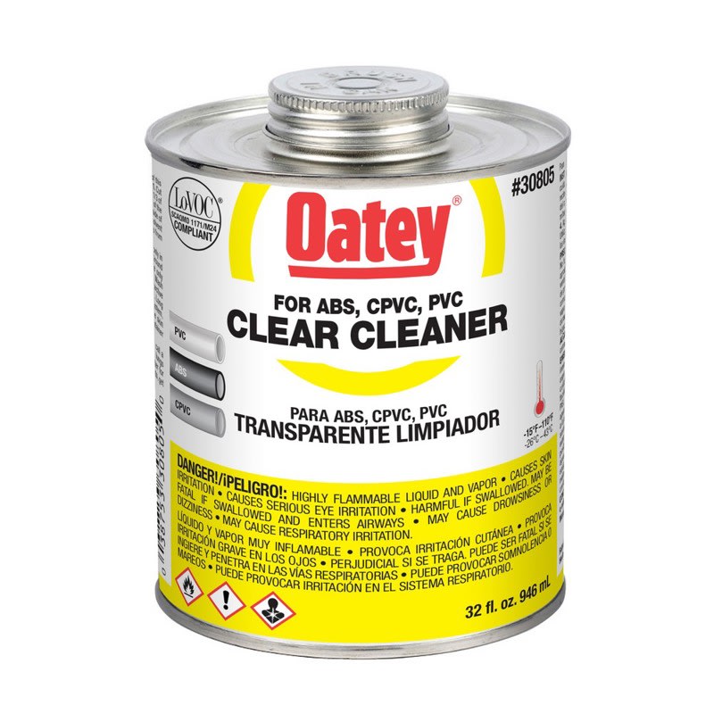 Oatey® Oatley 32 oz Can Clear Liquid, For ABS PVC and CPVC Pipe and Fittings Cleaner 30805 - product image