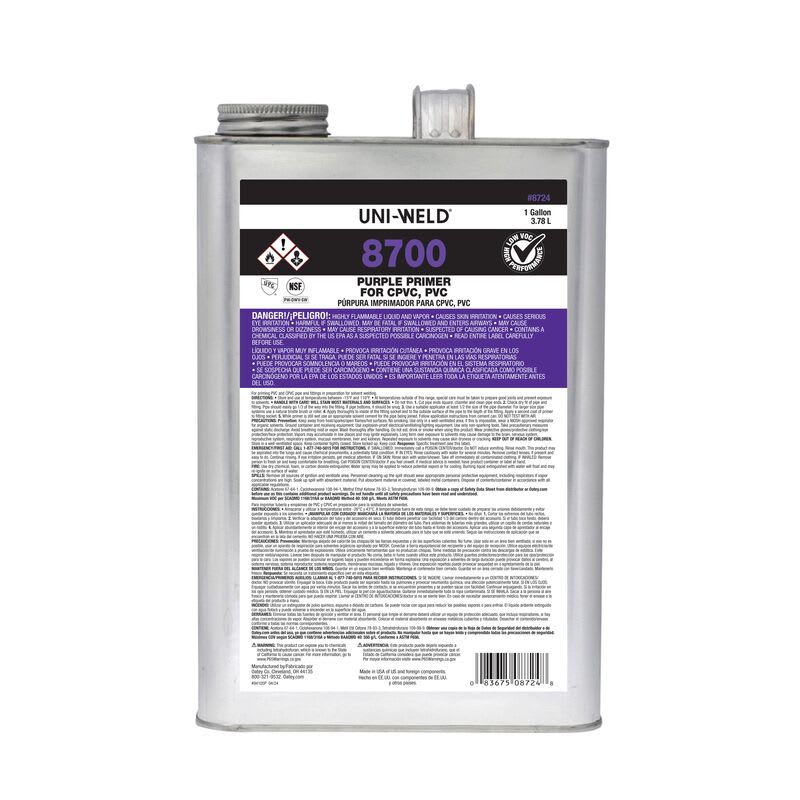 Oatey Primer, 128 oz Can Purple Liquid High Etch 8700 Series - product image