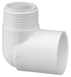 Street Elbow, MPT x Slip White PVC Schedule 40 90°