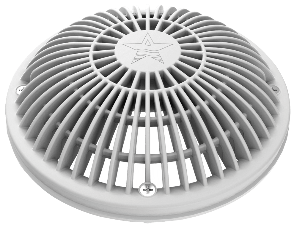 AquaStar 8in Round MoFlow Suction Outlet Cover and Mud Frame, Dark Gray  