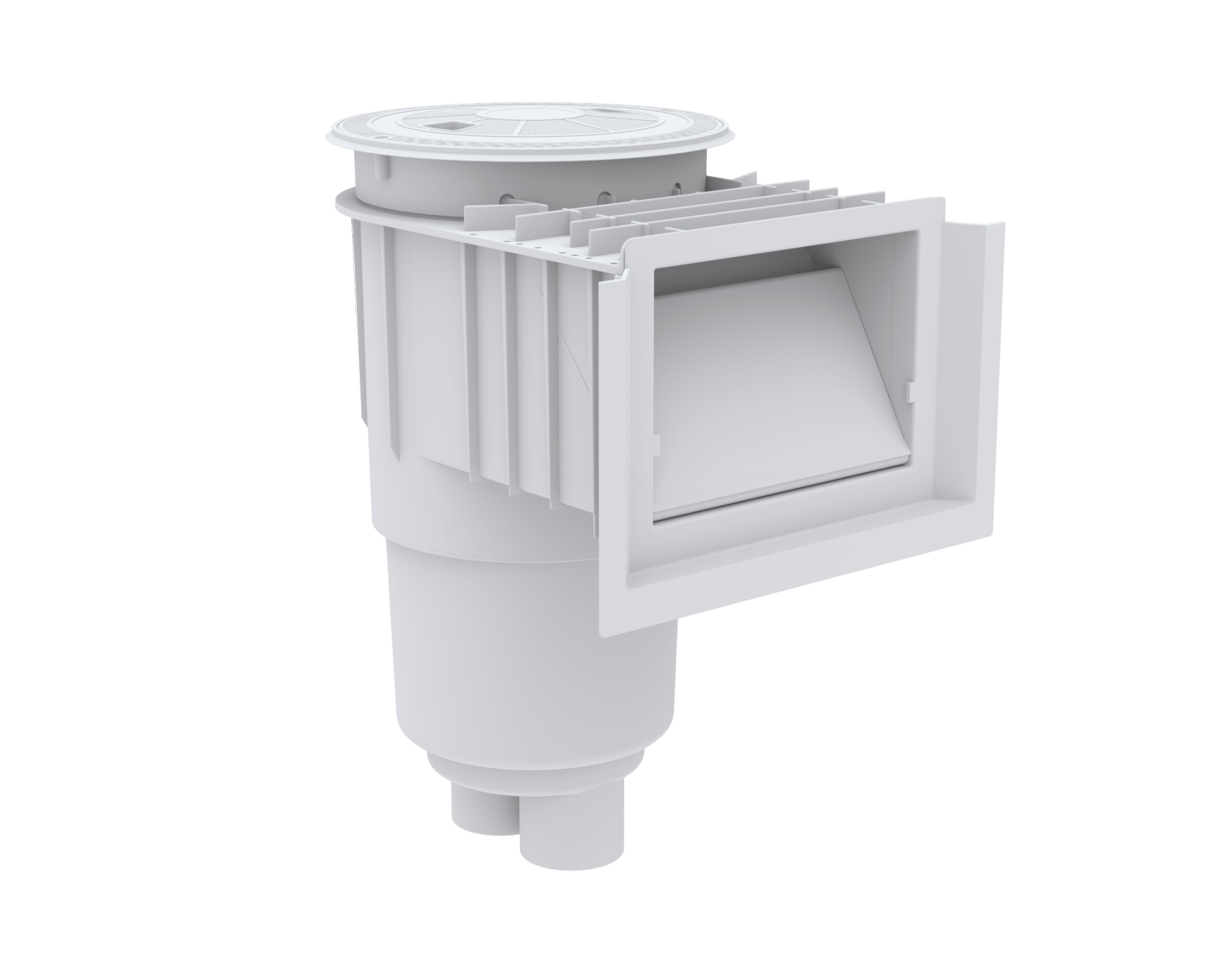 AquaStar Flow Star Standard Skimmer with Water Stop Face, Float Assembly, Basket, Lid and Adjustable Collar, Dark Gray  