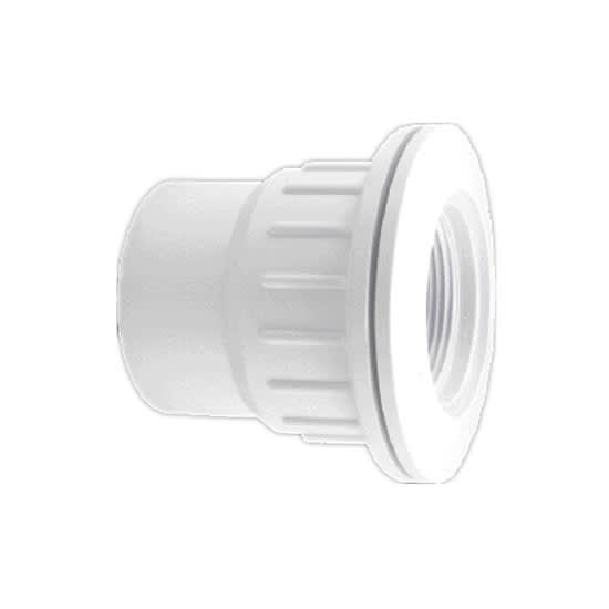 CMP Fiberglass Wall Fitting, 1-1/2in Socket x 2in Spigot, 1-1/2in FIP, Gray  