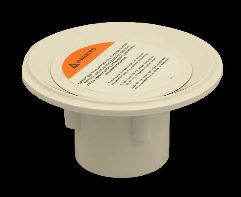 CMP Floor Inlet Fitting, 2in Socket, 1-1/2in Reducer, White  