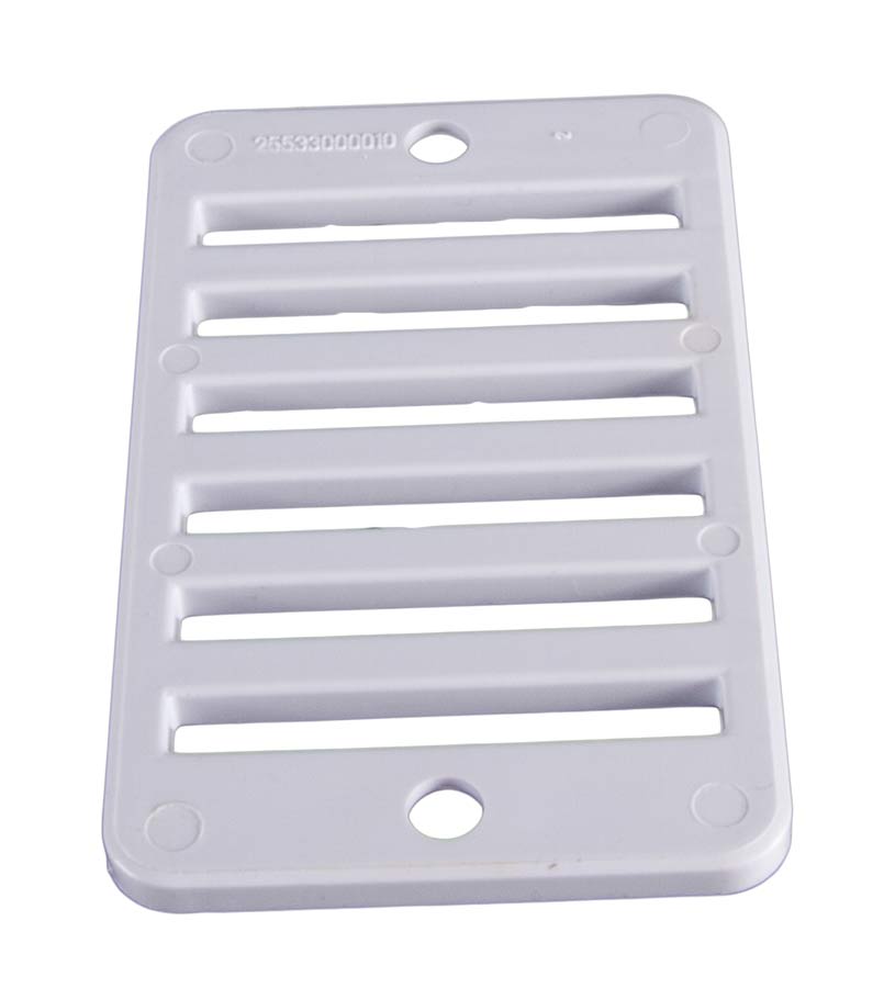 CMP 2in x 4in Rectangular Deck Drain Grate, White  