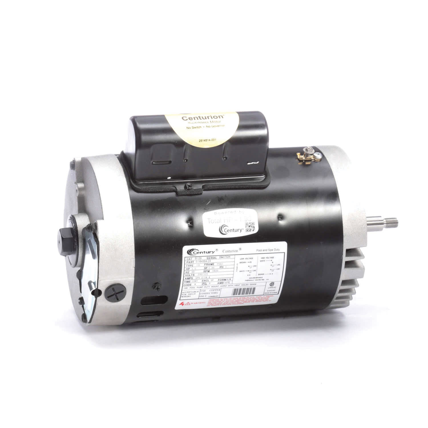 Century Pool Pump Motor 1.5HP 1 Phase 60Hz 230/115V P56J  