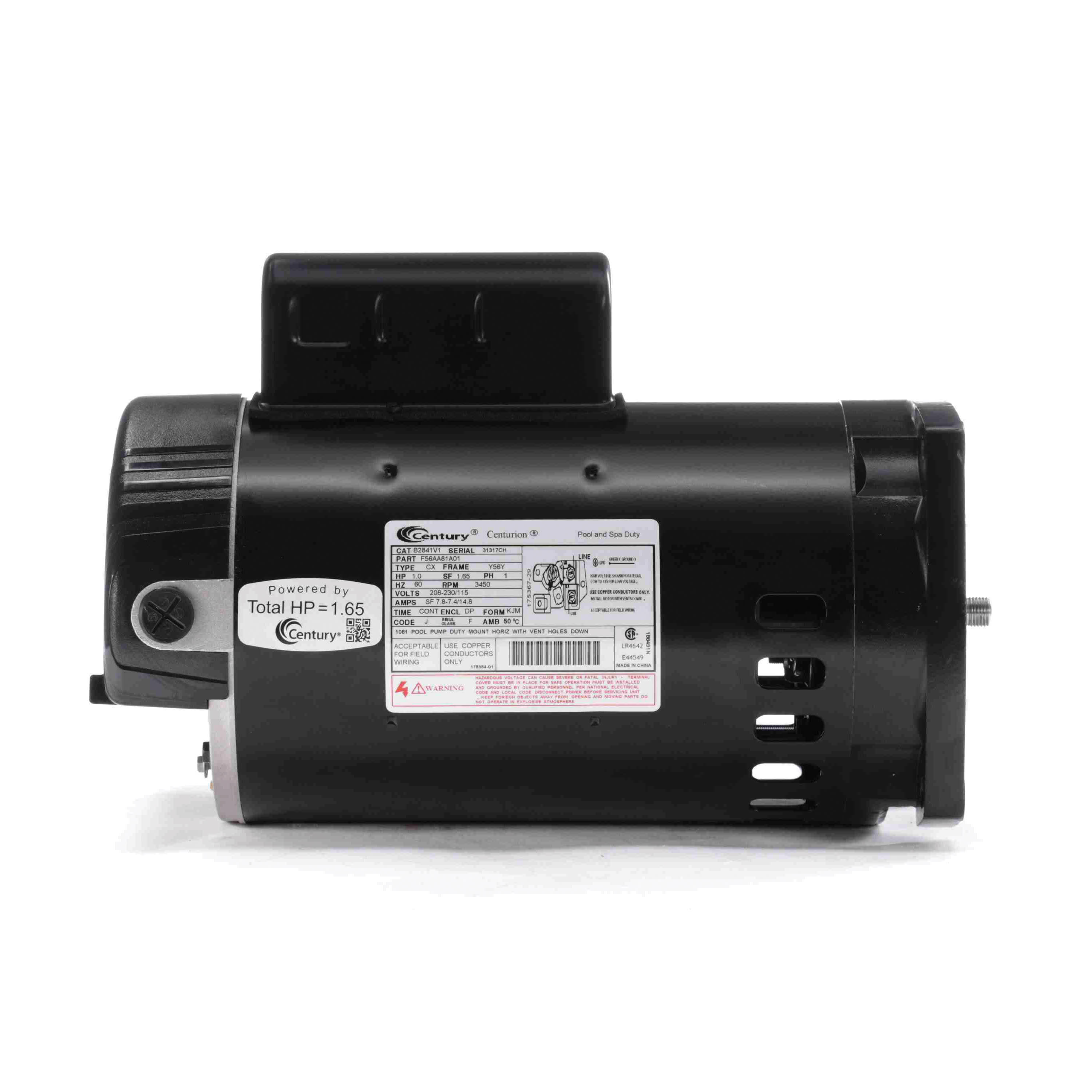 Century 1Hp Motor Perm Split Cap Square B2841V1 image 3