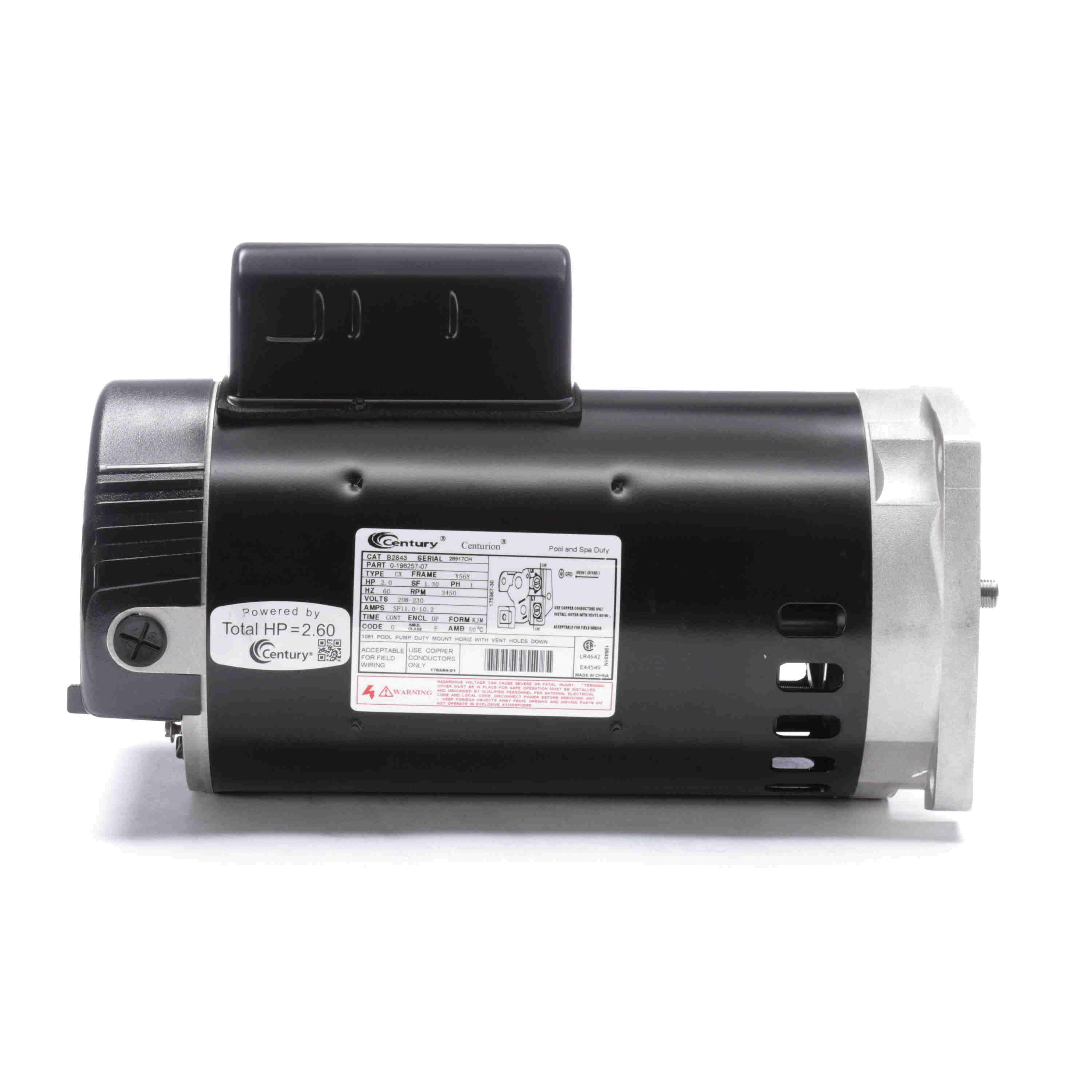 Century 2Hp Motor Perm Split Cap Square image 3