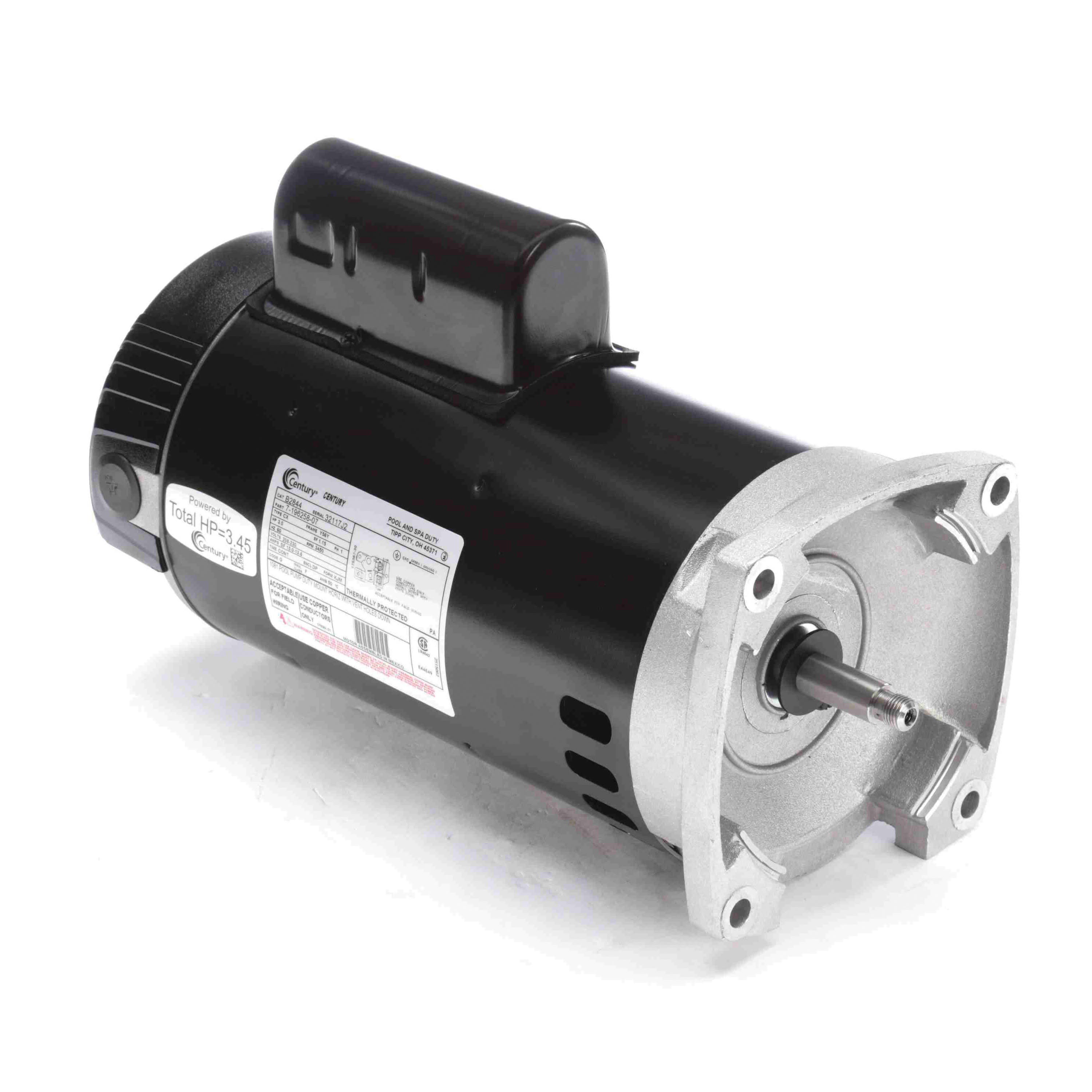 Century Centurion 3 hp Single-Phase 208 to 230V 56Y Square Flange Pump Motor | B2844 image 6