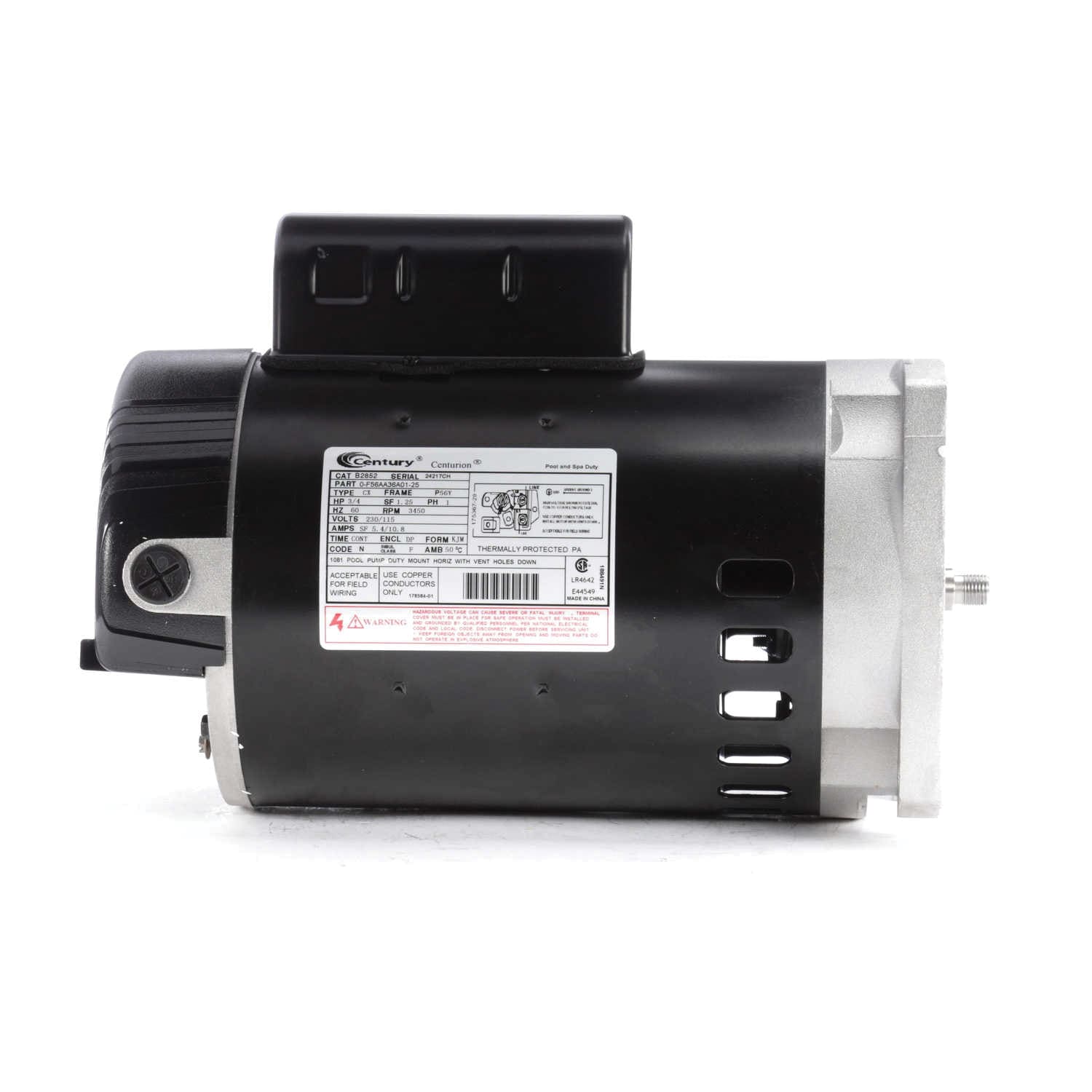 Century Centurion 3/4 hp Single-Phase 115/230V 56Y Square Flange Pump Motor | B2852 image 4