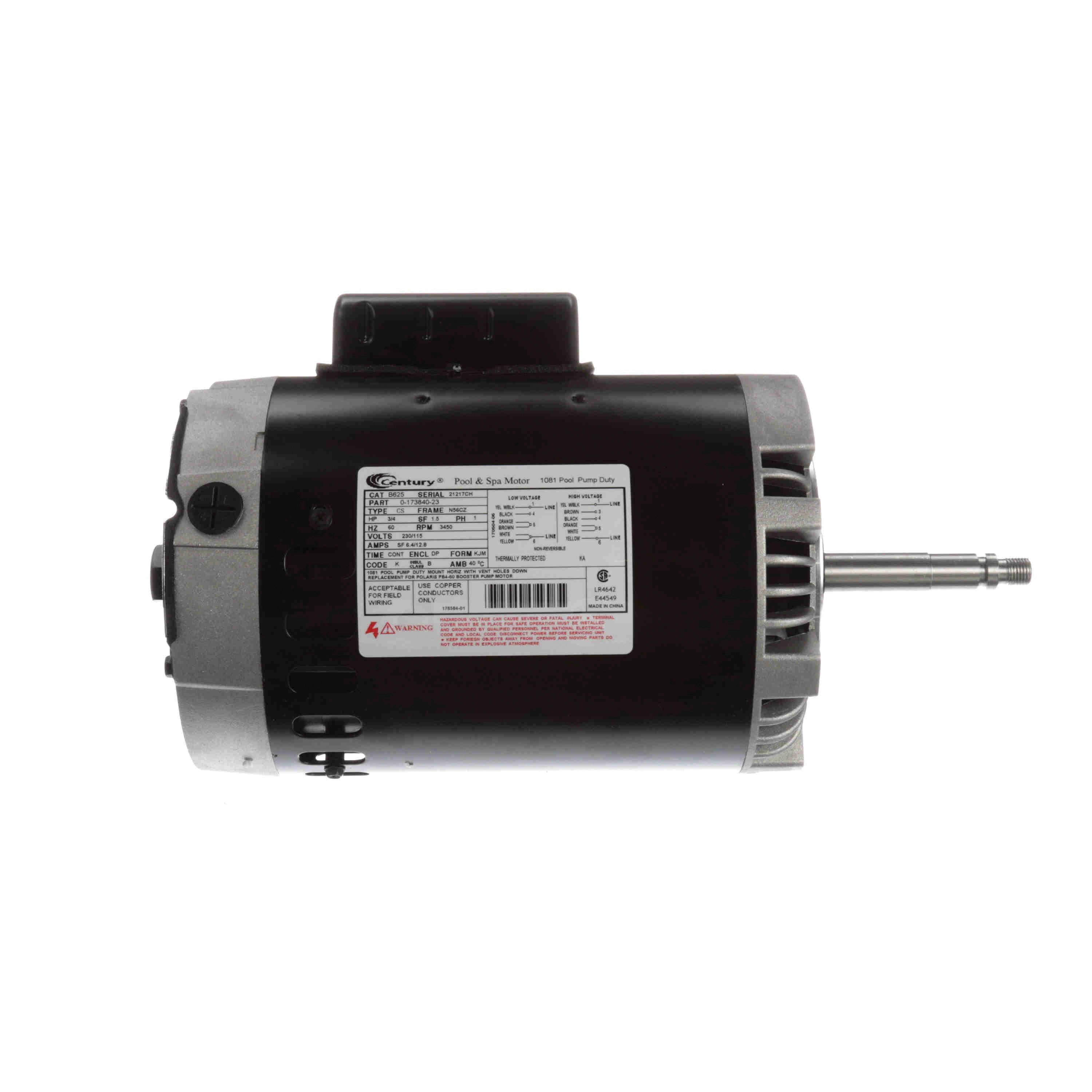 Century Centurion 3/4 hp Single-Phase 115/230V N56CZ Booster Pump Motor | B625 image 2