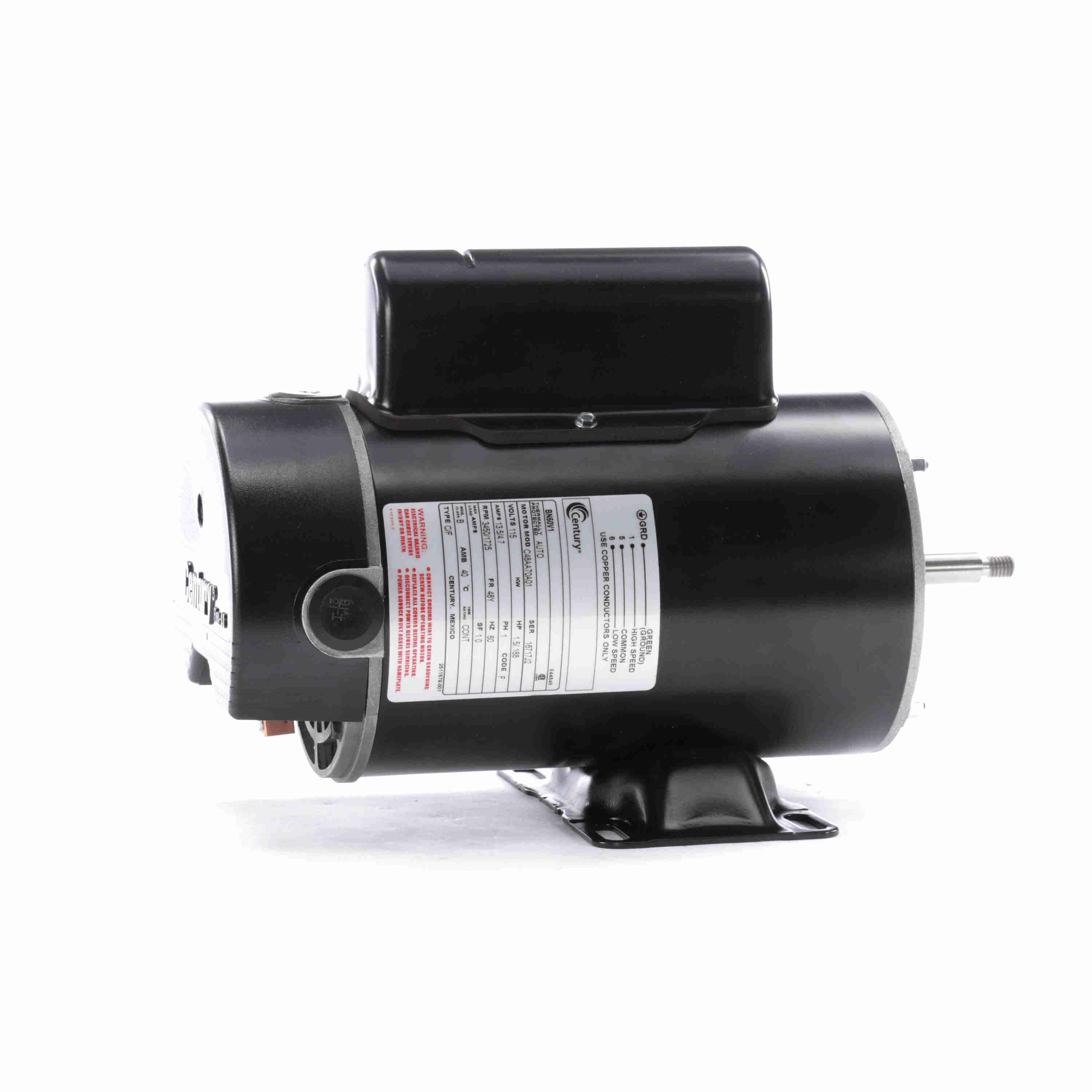 Century 1.5Hp 48Y 2-Speed Motor 115V image 3