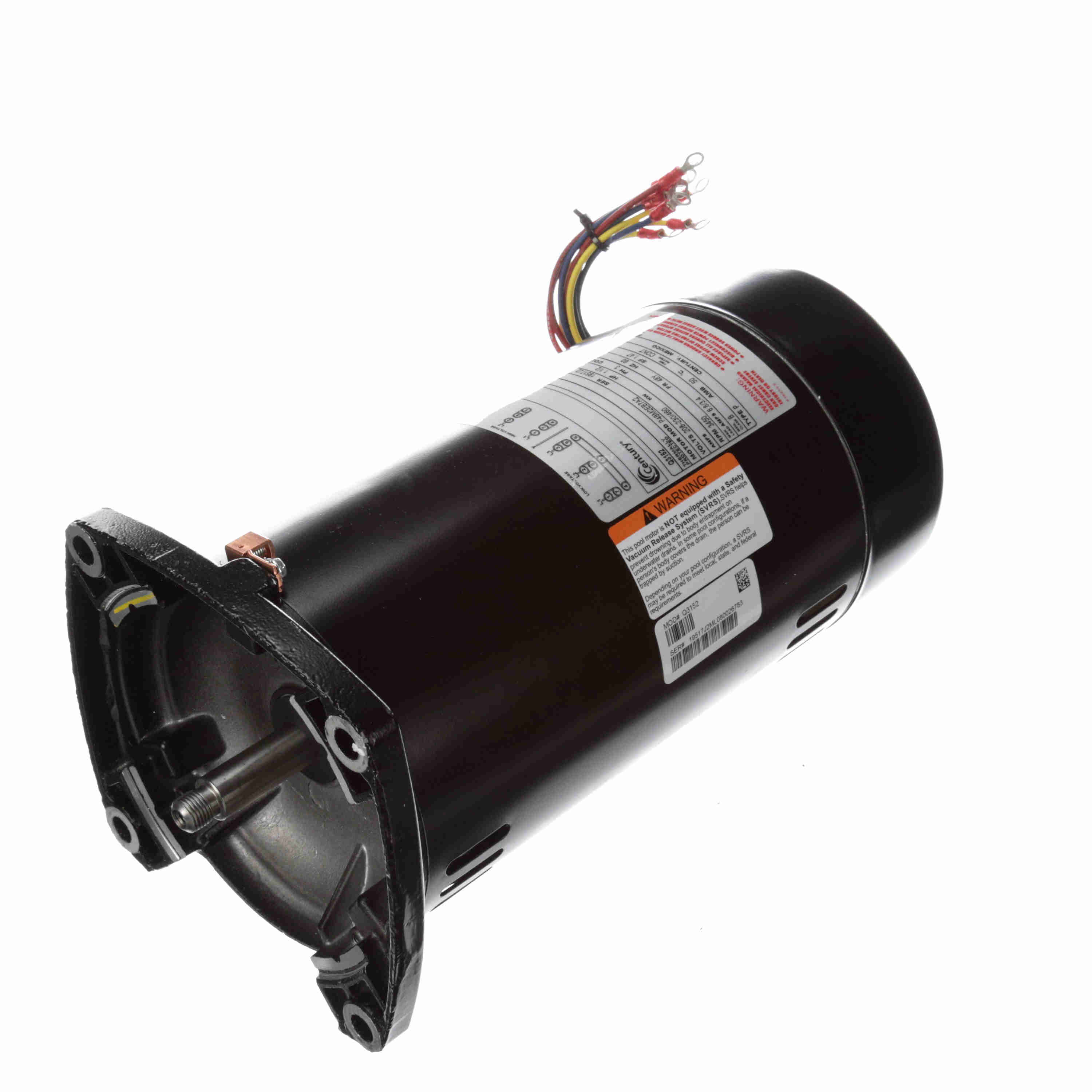 Century Q Series Pool Pump Motor 1.5 hp Three-Phase 208 to 230/460V 48Y Square Flange | Q3152 image 2