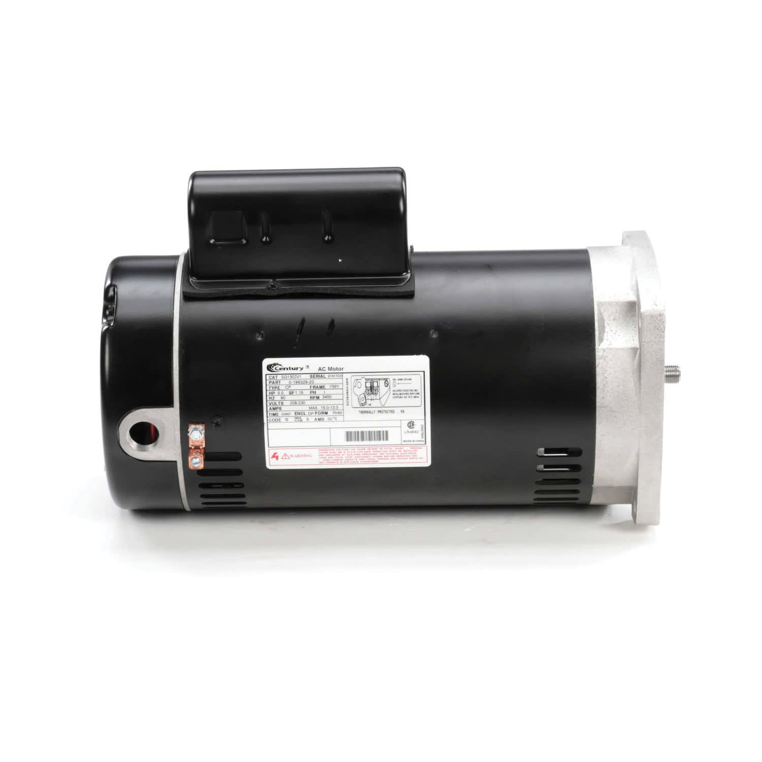 Century Pool Pump Motor, Square Flange, 3HP 230V 56Y  