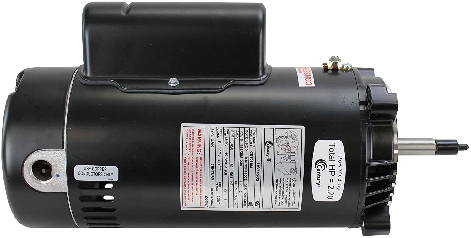 Century Pool Pump Motor Threaded Shaft 2HP 1-Speed 230V 56J Frame | ST1202 image 6