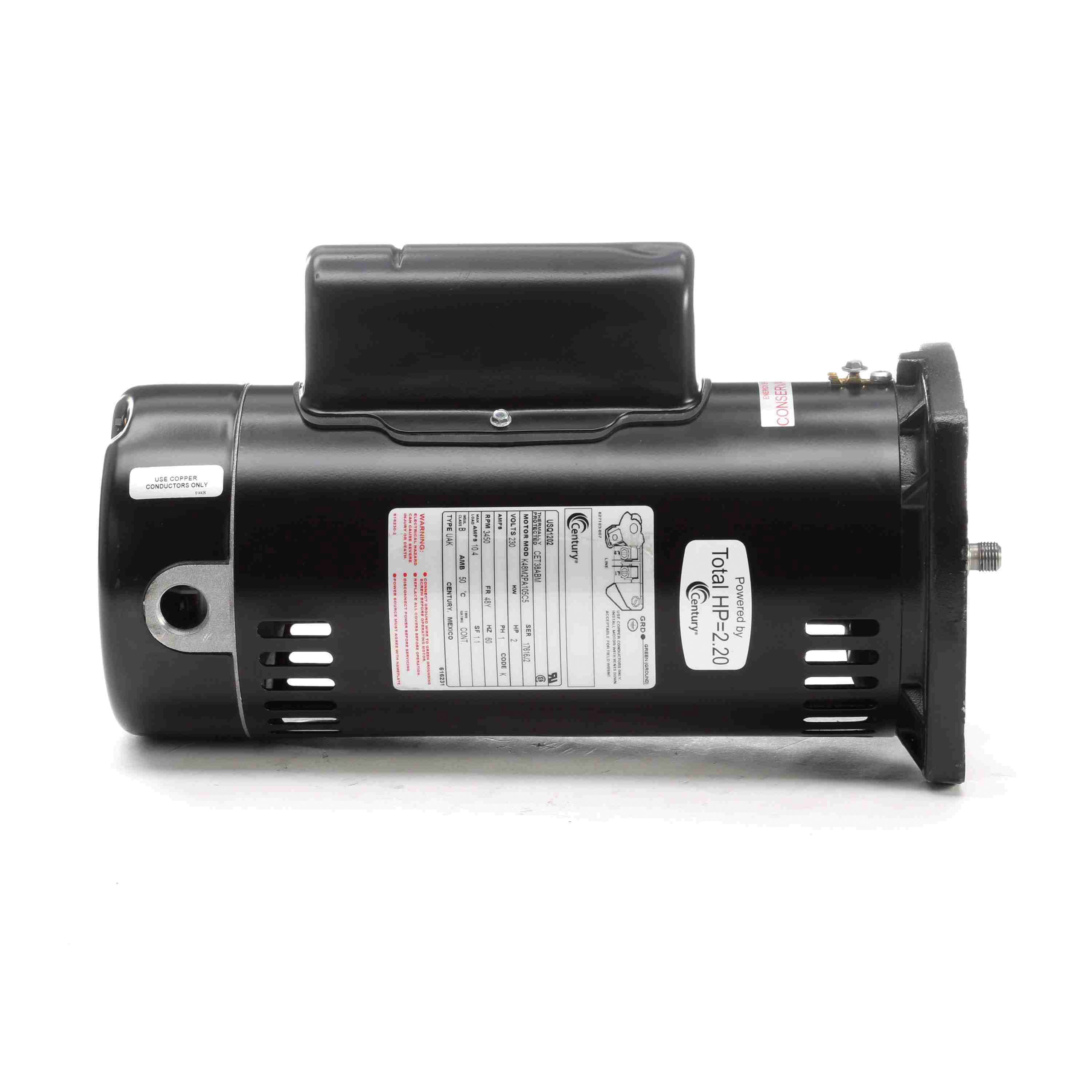 Century Pool Pump Motor, Square Flange, 2HP 48Y | USQ1202 image 5