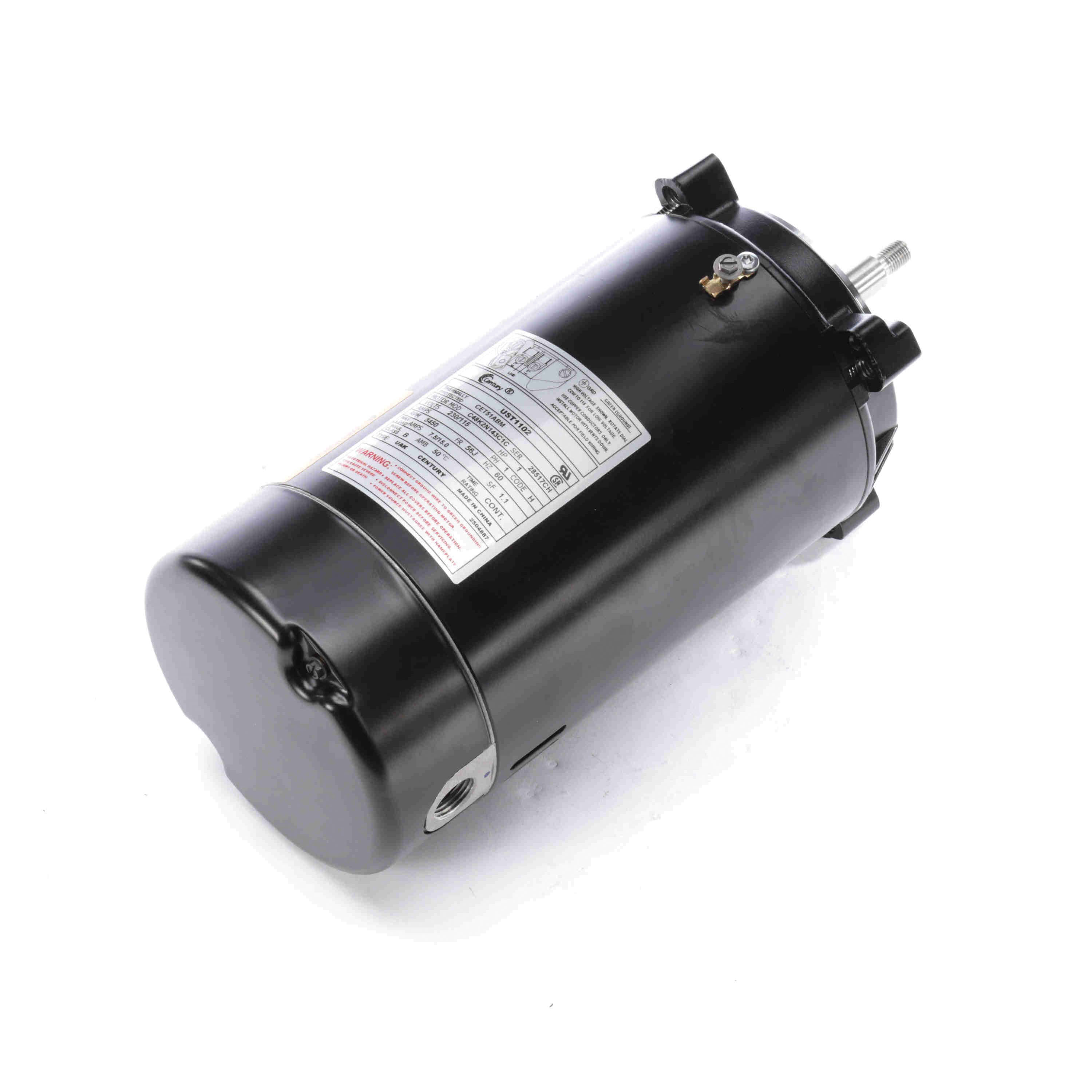 Century Pool Pump Motor, Threaded Shaft, 1HP 56J  