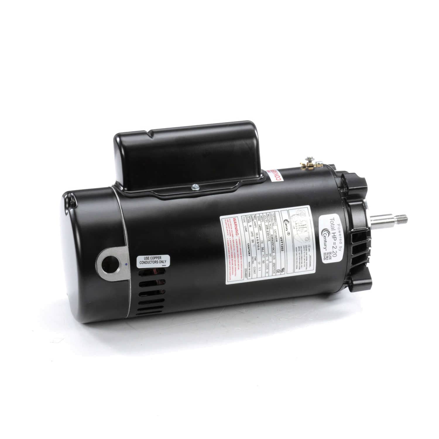 Century Centurion 2 hp Single-Phase 115/208 to 230V 56J Threaded Shaft Pump Motor | UST1202 image 3