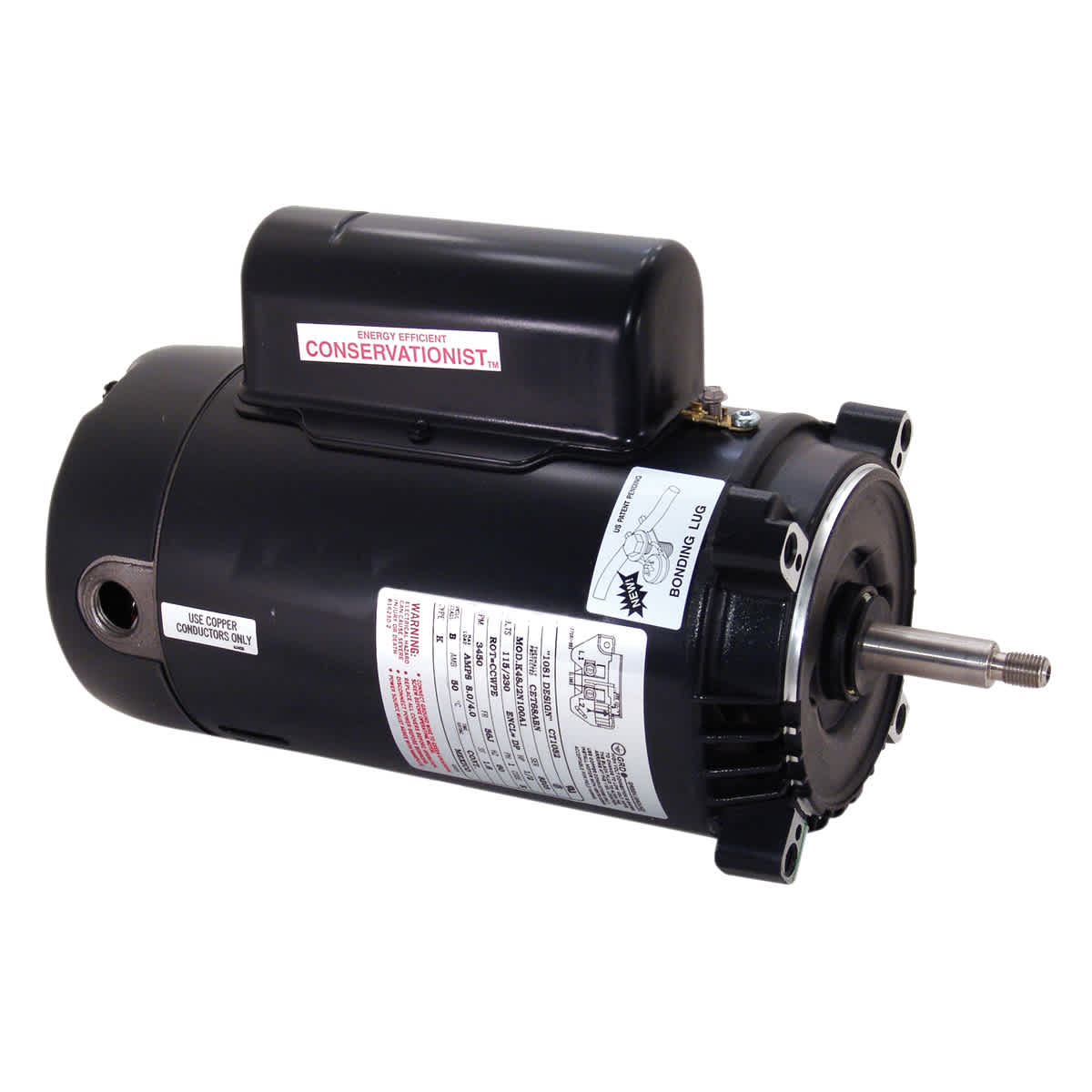 Century Centurion 2 hp Single-Phase 115/208 to 230V 56J Threaded Shaft Pump Motor | UST1202 image 4