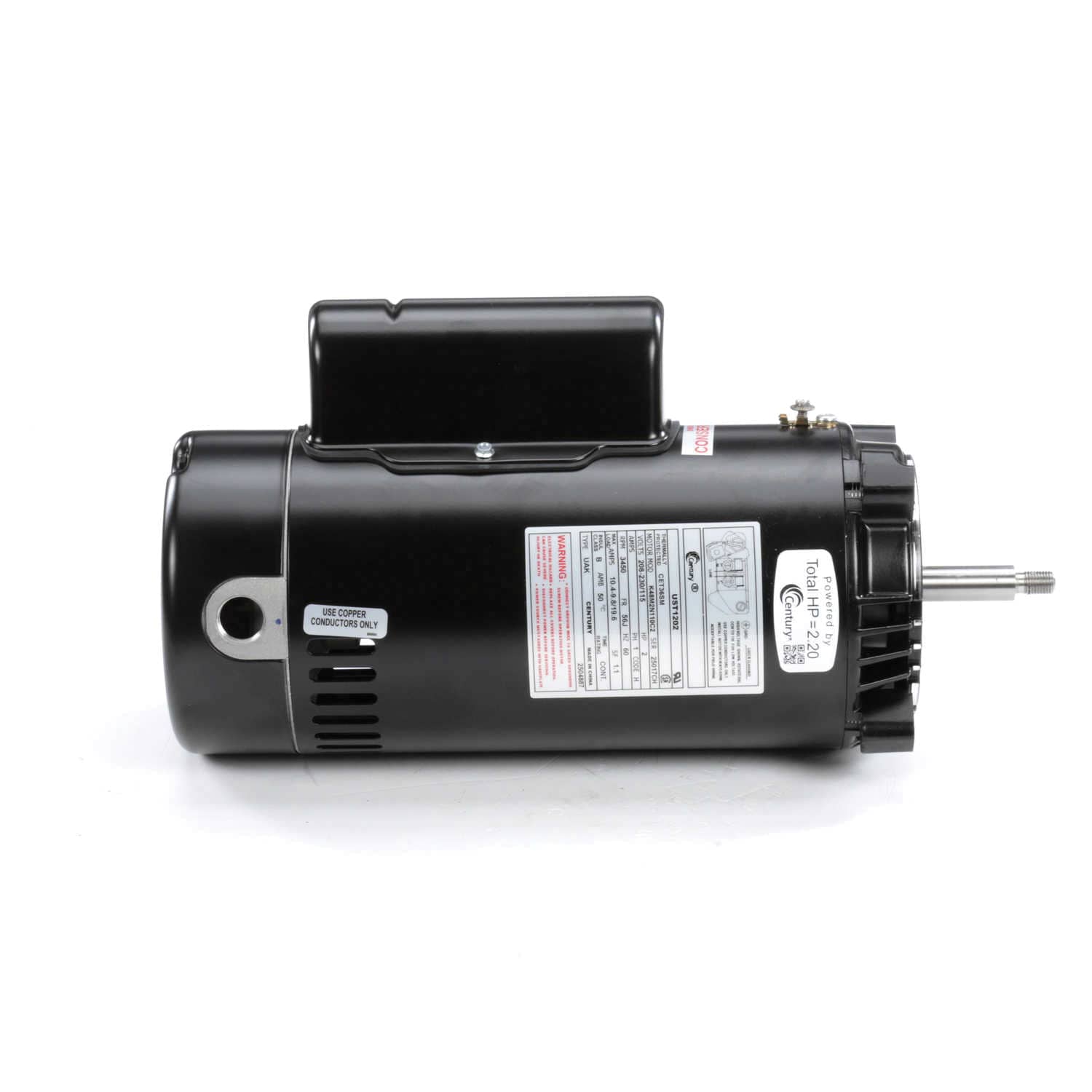 Century Centurion 2 hp Single-Phase 115/208 to 230V 56J Threaded Shaft Pump Motor | UST1202 image 5