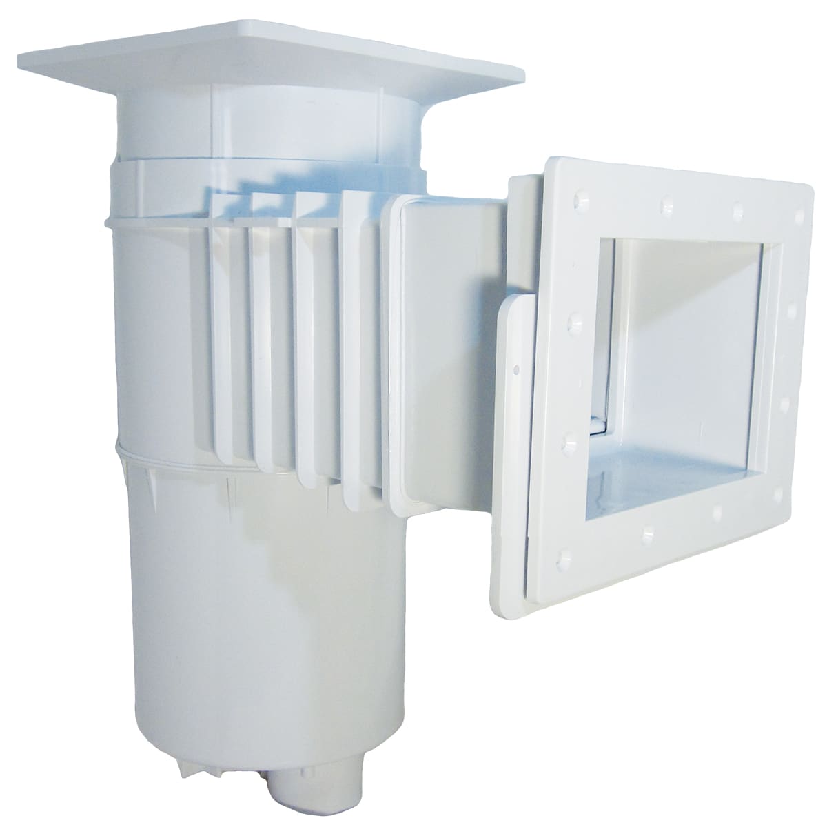 Hayward Vinyl/Fiberglass Auto-Skim Series Skimmer w/Outside Mount, 1-1/2in FPT, Square Cover, White, Vinyl/Fiberglass  
