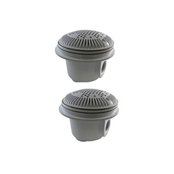 Hayward 8in Round Main Drain Dual Outlet Suction, 1-1/2in FIP x 1-1/2in  FIP, Dark Gray, Vinyl  