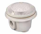 Hayward 8in Round Main Drain Dual Outlet Suction, 2in FIP x 2in  FIP, White, Concrete 