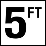 Inlays 5Ft Sm 5 W/Ft Depth Marker-Ceramic Black/White Smooth 6" Depth Marker 5 Ft Smooth Surface 6In x 6In Ceramic | C610050 - product image