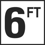 Inlays 6Ft Sm 6 W/Ft Depth Marker-Ceramic Black/White Smooth 6" Depth Marker 6 Ft Smooth Surface 6" x 6" Ceramic | C610060 - product image