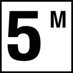 Inlays 5M Sm Metric-5 W/M Depth Marker-Ceramic Black/White Smooth 6" | C613050 - product image