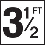 Inlays 3-1/2Ft Sr 3-1/2 W/Ft Depth Marker-Ceramic Black/White Skid Resistant 6" Depth Marker 3-1/2 Ft Skid Resistant 6" x 6" Ceramic | C620035 - product image