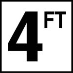 Inlays 4Ft Sr 4 W/Ft Depth Marker-Ceramic Black/White Skid Resistant 6" Depth Marker 4 Ft Skid Resistant 6In x 6In Ceramic | C620040 - product image
