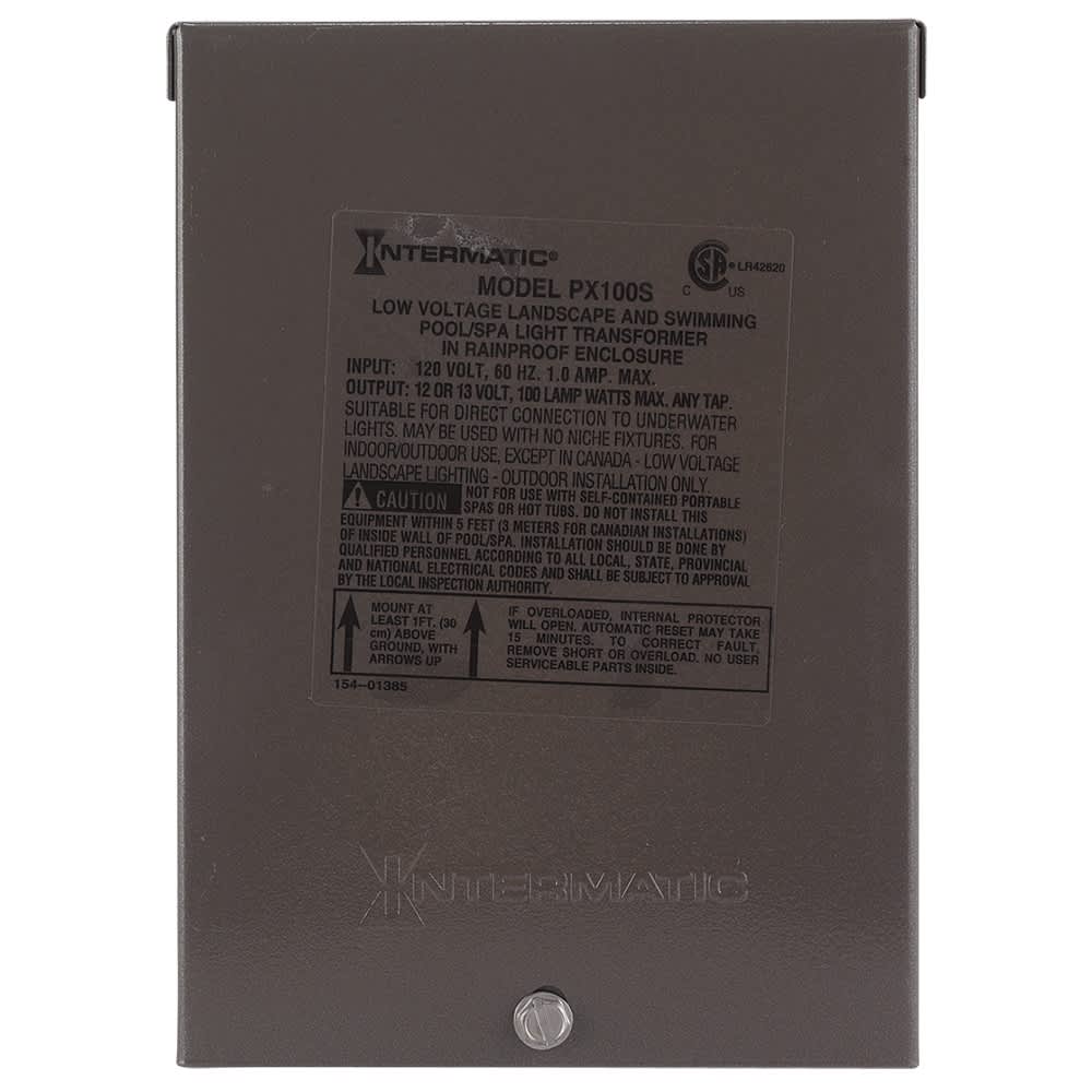 Intermatic 100W 120V Pool and SPA Safety Transformer, Stainless Steel Case  