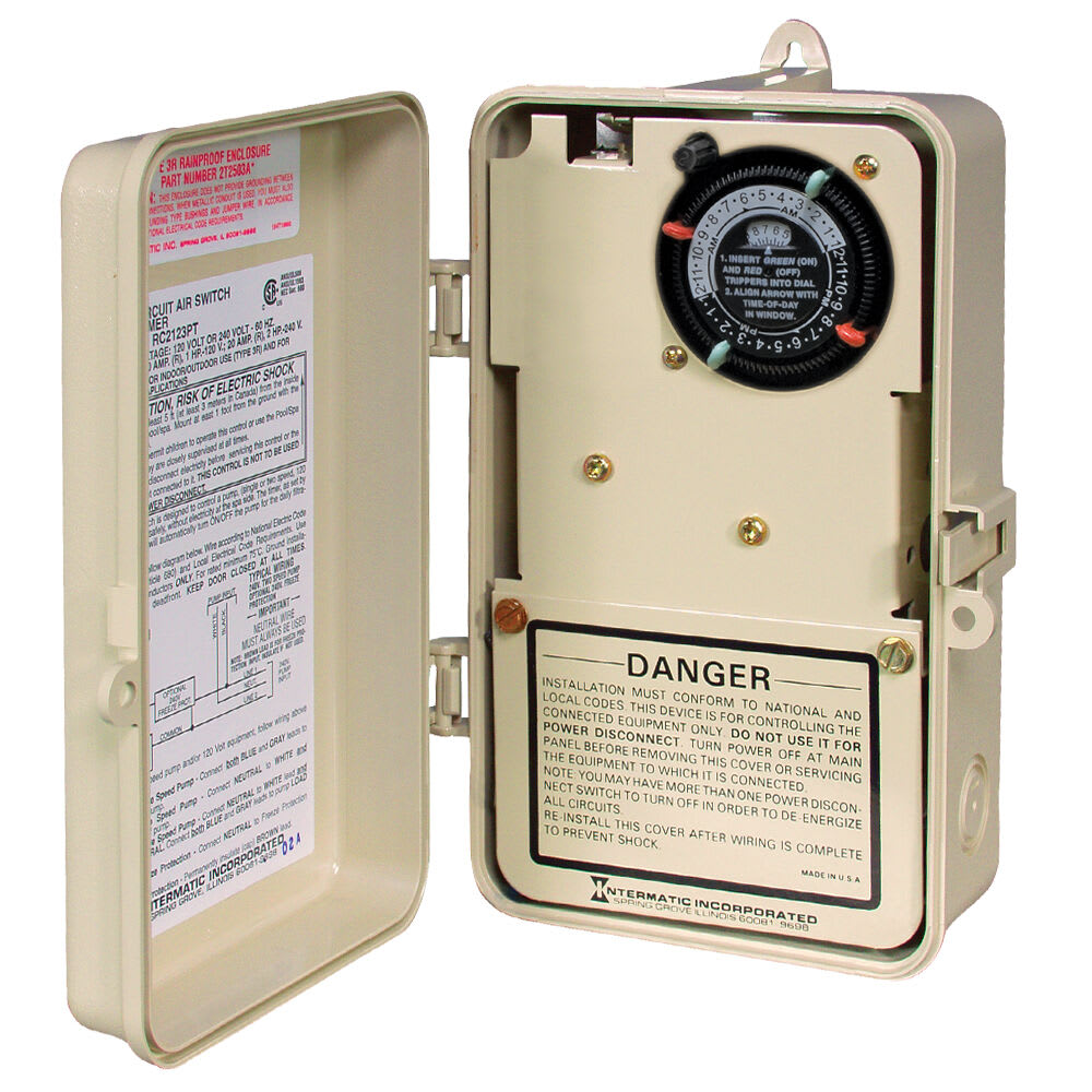 Intermatic 2-Circuit Air Switch W/Timer Plastci Enclosure 120/240V Control 4-Function W/ Clock 0 image 2