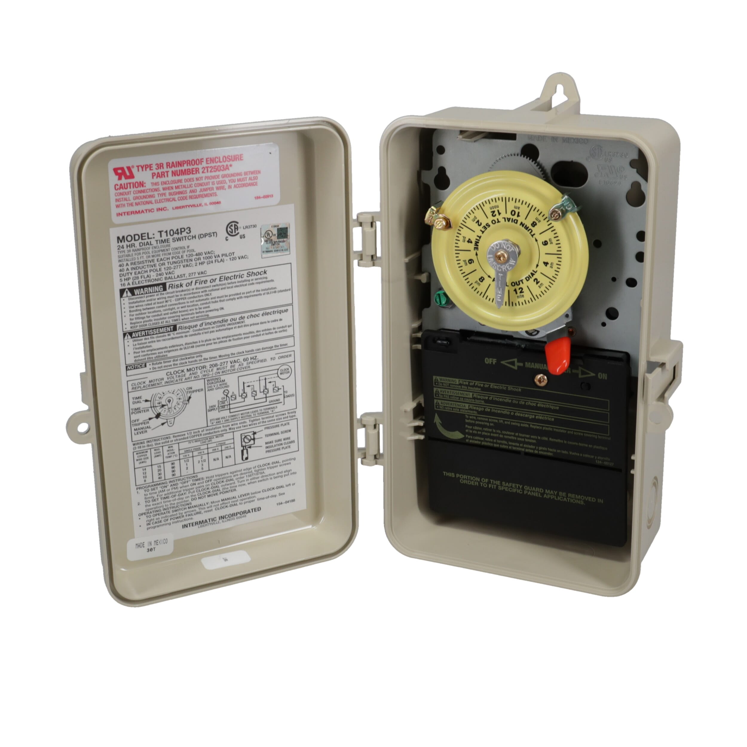Intermatic Time Switch, 208 to 277 VAC 40 A 6.5" x 4" x 10" Mechanical image 2
