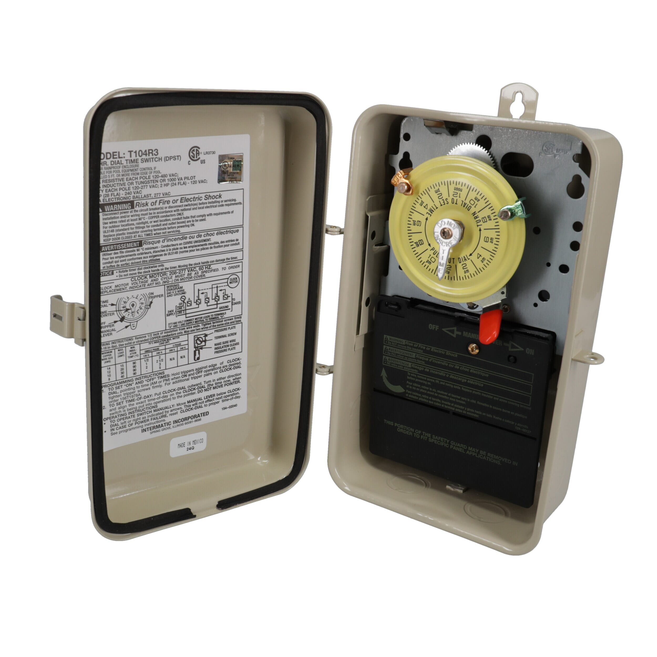 Intermatic Time Switch, 208 to 277 VAC 40 A 6.5" x 3.625" x 10.125" Mechanical image 2