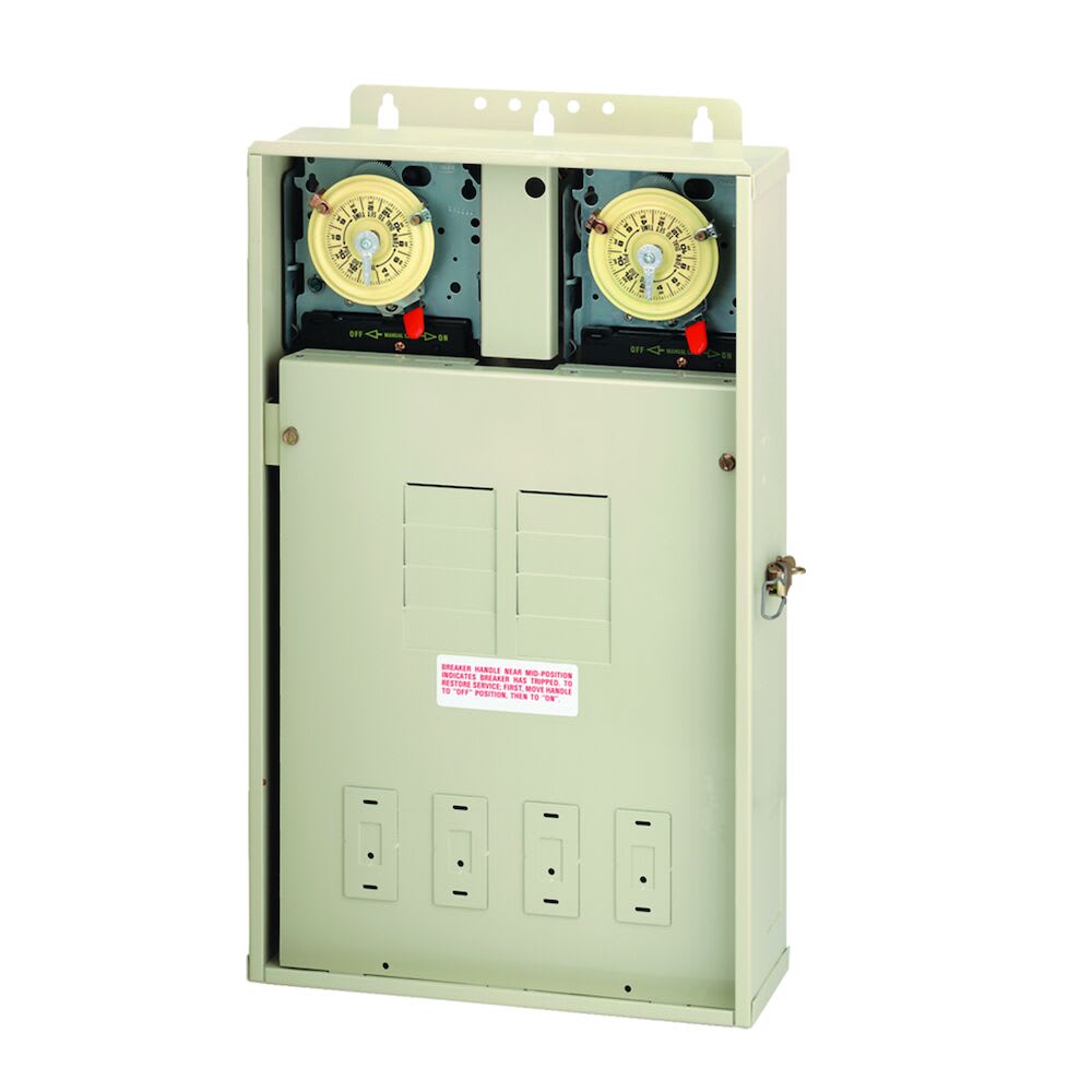 Intermatic 20" X 12' X 4-1/2" Two T104M In Otdr Enclosure Dual Clock With 8 Circuit Breakers image 2
