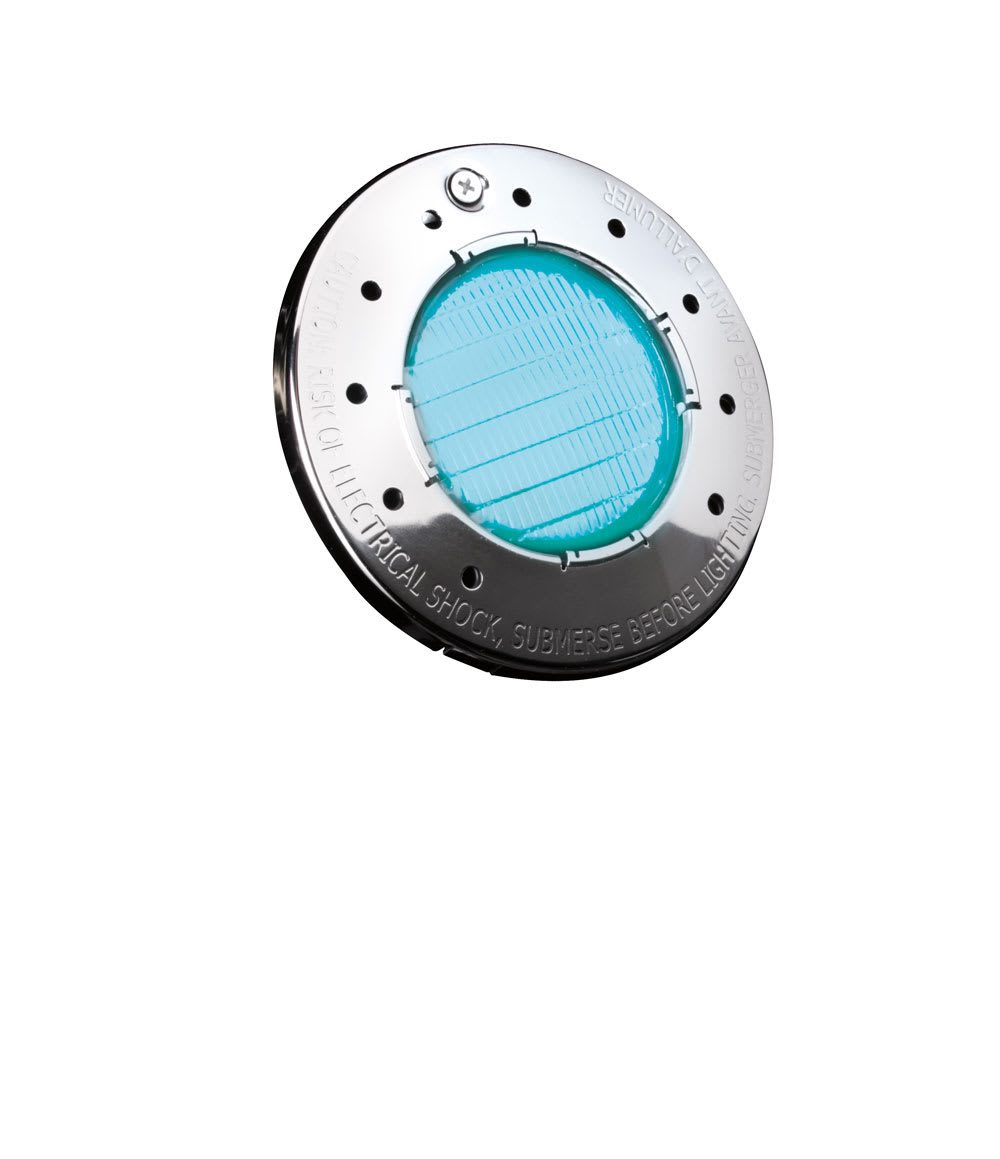 Jandy Small RGBW Watercolor Pool and Spa LED lights, Blue, 120 V, 25 W, 150ft Cord, 0.2 Amp, Stainless Steel Face Ring  