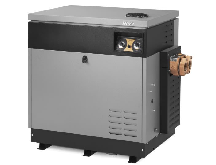 Jandy Hi-E2 ASME Natural Gas Heater, Bronze Header, 350K BTU, 345 lbs, Cupronickel Exchanger, Max Flow 100 GPM | EHE350NS